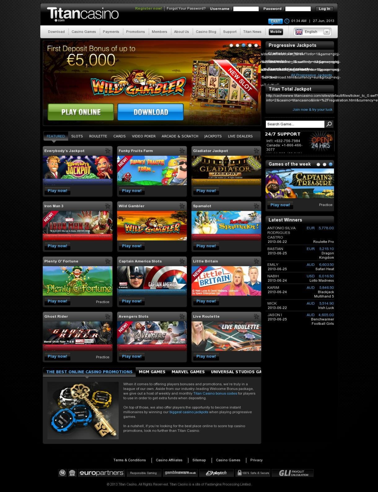 90% Casino Welcome Bonus at Betway Casino